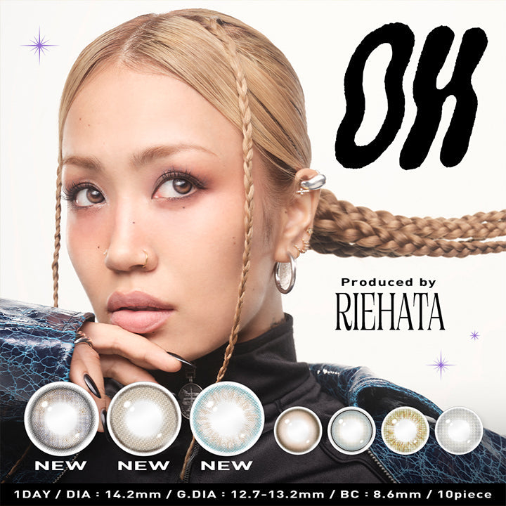 オー(OH) ,Produced by, Riehata, New, 1Day, Dia 14.2mm│G.dia 12.7-13.2mm│Bc 8.6mm│ 10piece | オー Oh 1day カラコン カラーコンタクト