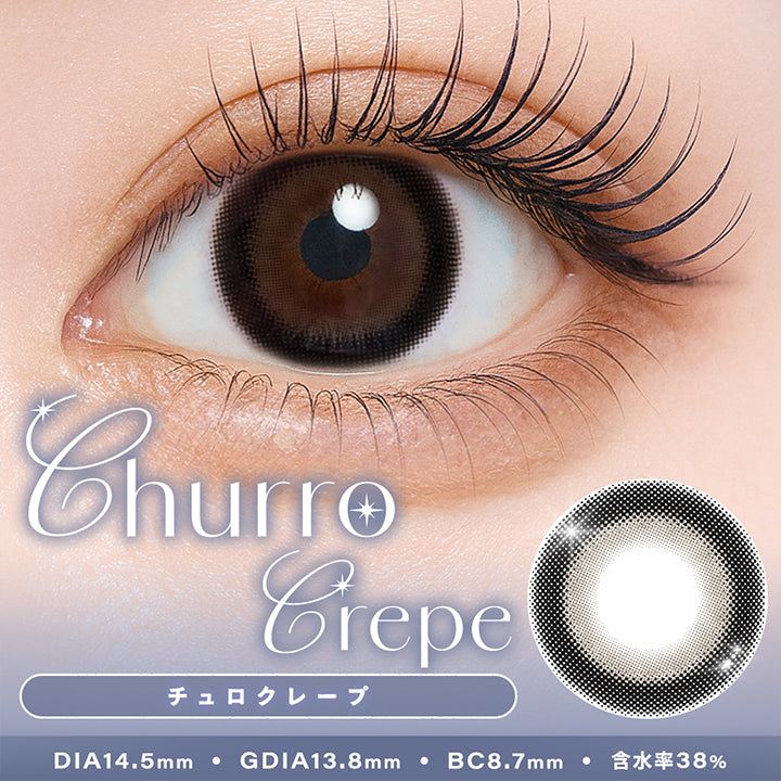 チュロクレープ(Churro Crepe),DIA14.5mm,GDIA13.8mm,BC8.7mm,含水率38.0% | シャルトンワンマンス Charton 1month monthly カラコン カラーコンタクト