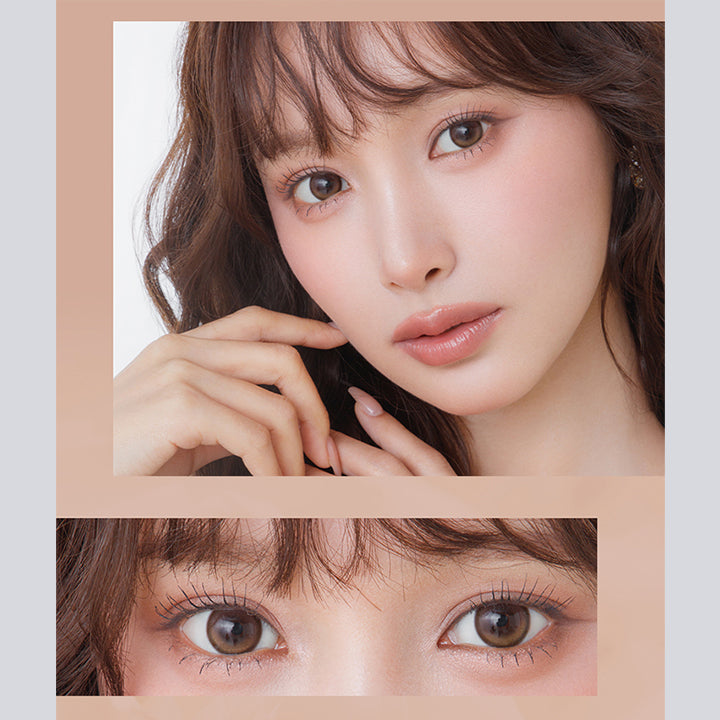 エクラブラウン(Eclat Brown), DIA14.5mm, G.DIA13.8mm, BC8.7mm, じゅんわりフチ × メルトブラウン。, ミフェ(Mifee) Produced by Kiho. 1day Color contact lenses. | ミフェ Mifee 1day カラコン カラーコンタクト