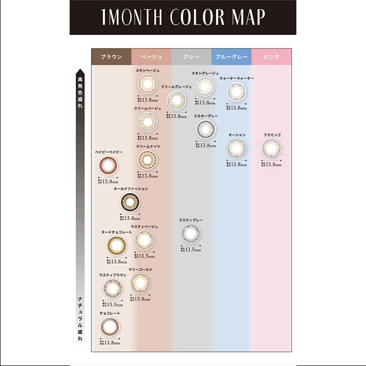 リルムーンワンマンス(LILMOON 1MONTH) 度あり スキングレージュ