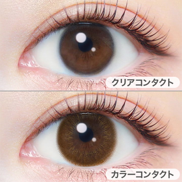 シアーリュール(Sheer Lueur)の装用写真|エバーカラーワンデーナチュラルモイストレーベルUV EverColor1day Natural MOIST LABEL UV 1day カラコン カラーコンタクト