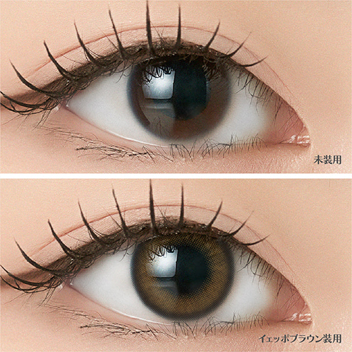 イェッポブラウン(Yeppeo Brown)の装用画像 | アンジェリーク Angelique 1month カラコン カラーコンタクト