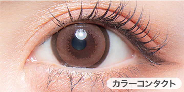 クリアコンタクトの装用写真とメガリングドーナツの装用写真の比較,DIA14.2mm|カラーズワンデー(colors1d)コンタクトレンズ
