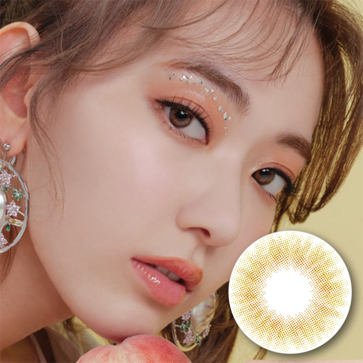 モラクワンデー(MOLAK 1day),Coral Brown,コーラルブラウン,ウォームカラーのグラデーションで瞳をトーンアップ,本来の瞳でフチをつくる着色小さめの高発色レンズ,DIA14.2mm,着色直径11.9mm,BC8.6mm|モラクワンデー MOLAK 1day カラコン カラーコンタクト