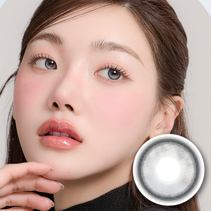 オマイオバイレンズミー(Omyo By Lensme) シークレットグレー(Secret Gray) 1month 1箱2枚入り DIA14.0mm 着色直径13.0mm BC8.6mm | オマイオバイレンズミー Omyo By Lensme montyly カラコン カラーコンタクト