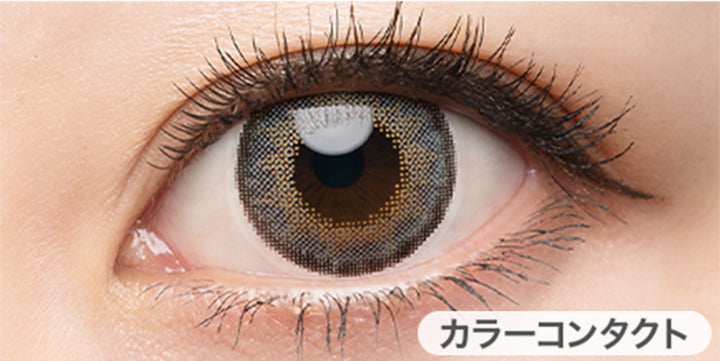スタイルグレーの装用写真,DIA14.5mm,着色外径13.7mm|ドープウィンクワンデー(DopeWink1day)コンタクトレンズ