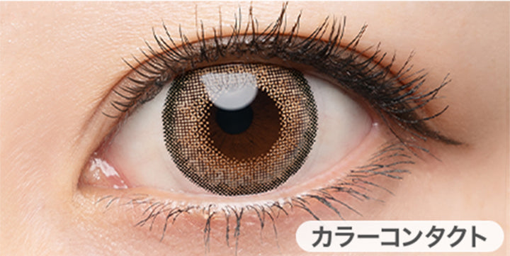 サニーヘーゼルの装用写真,DIA14.5mm,着色外径13.7mm|ドープウィンクワンデー(DopeWink1day)コンタクトレンズ
