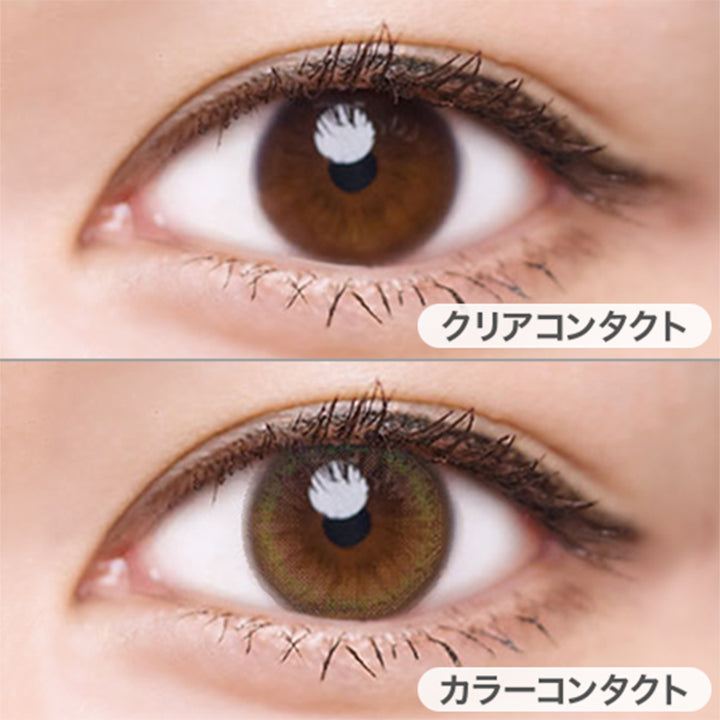 シフォンオリーブ(Chiffon Olive)の装用写真|ルミア(LuMia) 14.2 ワンデーコンタクトレンズ