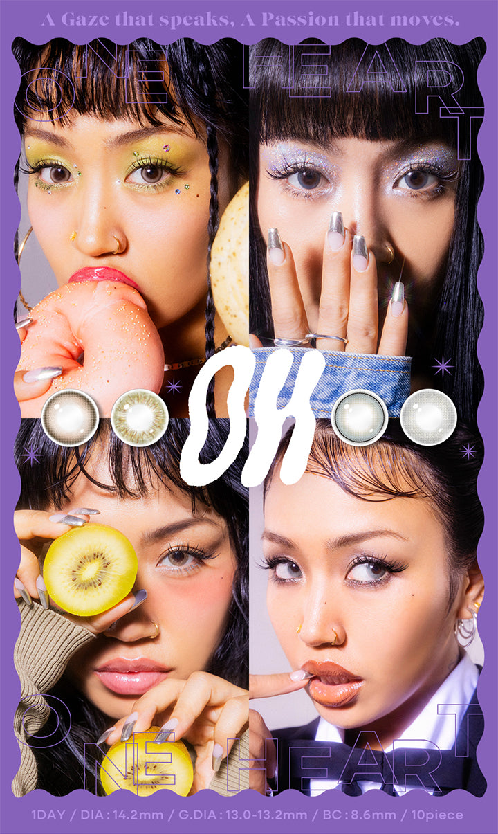 オー(Oh) One Heart<br>, A Gaze that speaks, A Passion that moves.<br>, 1 Day/ DIA: 14.2mm/ G.DIA:13.0-13.2mm/BC:8.6mm/10piece | オー Oh 1day カラコン カラーコンタクト
