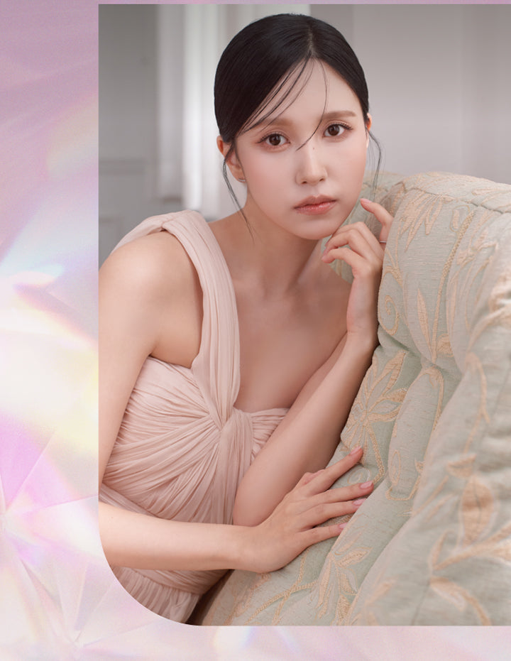 ディスティニーブラウン(Destiny Brown)を装用したTwice Mina(トゥワイス ミナ)の画像 | スウィートワンマンス メビラージュ Sweet 1Month Mevilage Monthly カラコン カラーコンタクト
