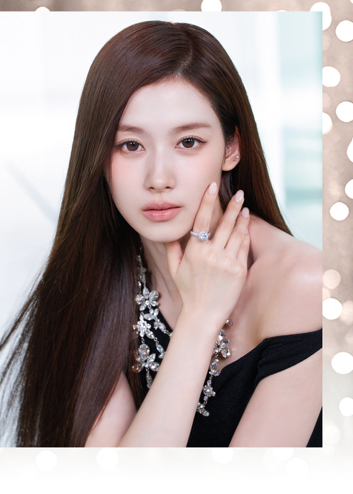 シャイニーパール(Shiny Pearl)を装用したTwice Sana(トゥワイス サナ)の画像 | スウィートワンマンス ラディリス Sweet 1 Month Radiris monthly カラコン カラーコンタクト
