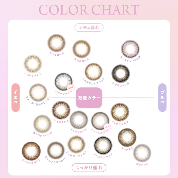 フランミー(FLANMY)のカラーチャート,COLOR CHART|フランミー FLANMY ワンデー 1day カラコン カラーコンタクト
