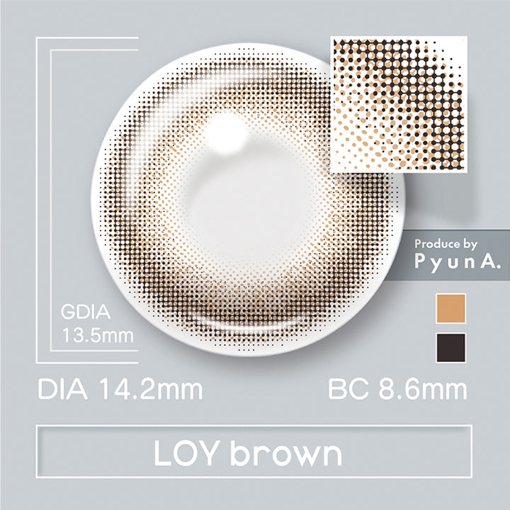 ロイブラウン(Loy brown),GDIA13.5mm,DIA14.2mm,BC8.6mm,Produce by PyunA. | チャロル Chalor 1day カラコン カラーコンタクト

