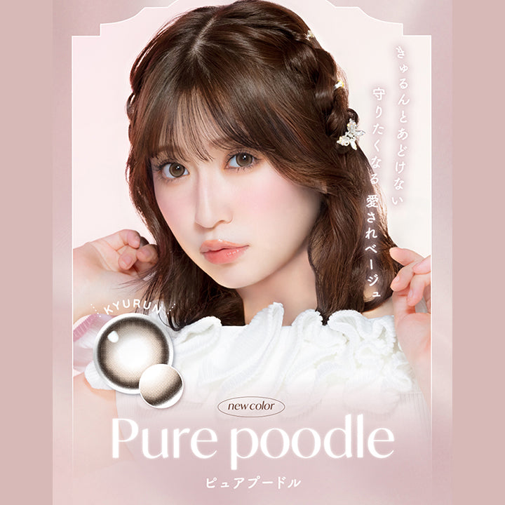 きゅるんとあどけない,守りたくなる愛されベージュ,Kyurun,new color,Pure poodle,ピュアプードル|メロット(melotte) 1day カラコン カラーコンタクト
