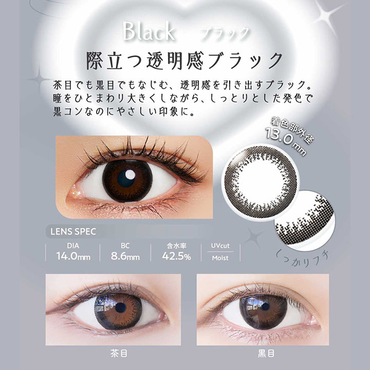 【日月限定価格】おまとめ・Blauné ナチュラルブラック カラーリング ネオサイトワンデーリングUV(NeoSight oneday Ring UV) ブラック