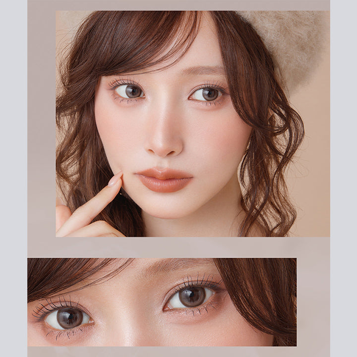 ピュールベージュ(Pure Beige), DIA14.5mm, G.DIA13.8mm, BC8.7mm, 装用画像, ミフェ(Mifee) Produced by Kiho. 1day Color contact lenses. | ミフェ Mifee 1day カラコン カラーコンタクト
