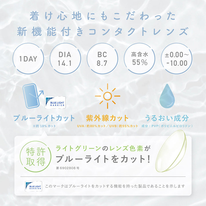 レヴィアブルーライトバリアワンデーカラー(REVIA Blue Light Barrier 1DAY COLOR) ノーブルバリア