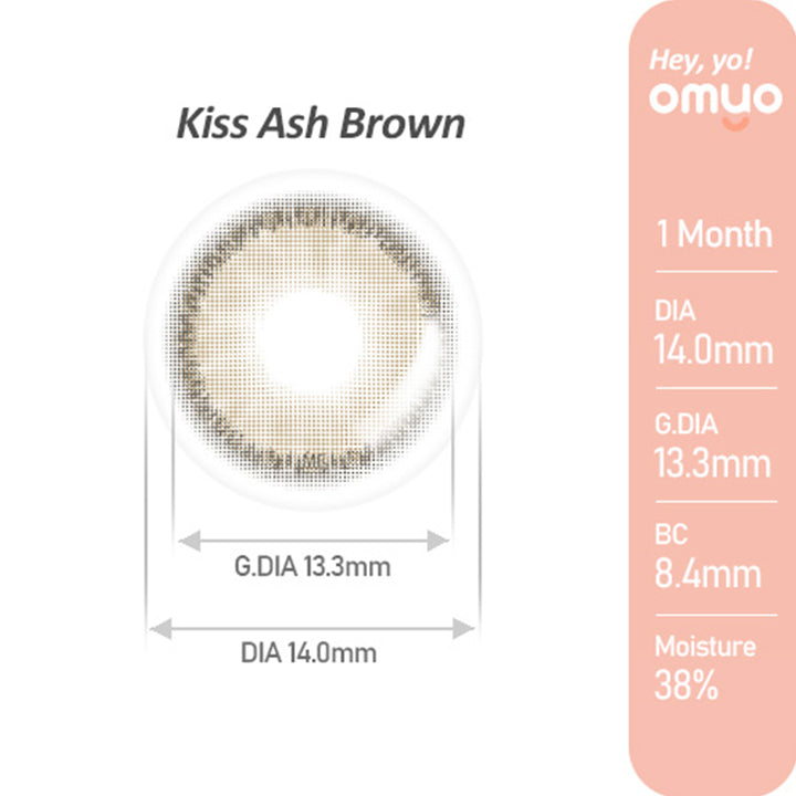 Kiss Ash Brown(キスアッシュブラウン)のレンズ画像,オマイオバイレンズミー(OMYO BY LENSME),カラコン,カラーコンタクト