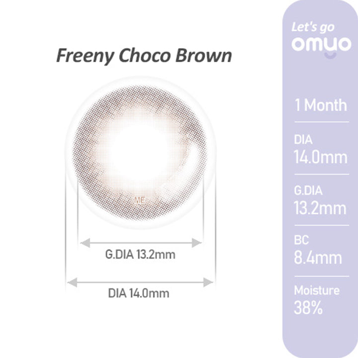 Freeny Choco Brown(フリーニーチョコブラウン)のレンズ画像,オマイオバイレンズミー(OMYO BY LENSME),カラコン,カラーコンタクト