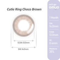 Cutie Ring Choco Brown(キューティリングチョコブラウン)のレンズ画像,オマイオバイレンズミー(OMYO BY LENSME),カラコン,カラーコンタクト