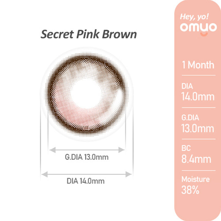 Secret Pink Brown(シークレットピンクブラウン)のレンズ画像,オマイオバイレンズミー(OMYO BY LENSME),カラコン,カラーコンタクト