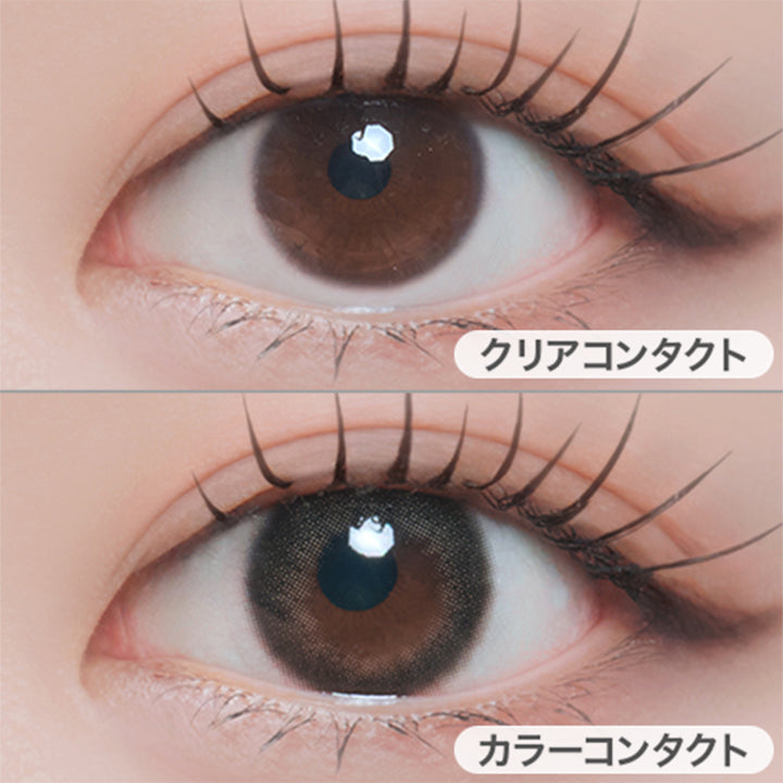 ノワールブラウン(Noir Brown)の装用写真 | ミィーユ Mii Yuu 1day カラコン カラーコンタクト
