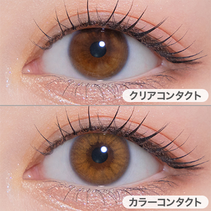 コーラルブラウン(Coral Brown)の装用画像 | モラクワンマンス Molak 1month カラコン カラーコンタクト
