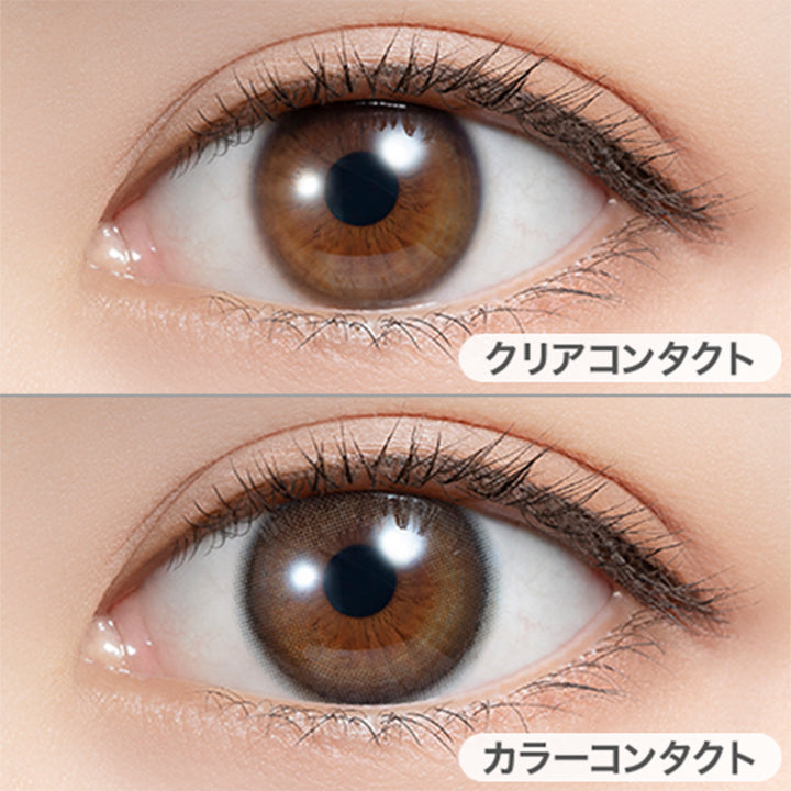 コーヒーゼリー(Coffee Jelly)の装用画像 | フェリアモトーリック feliamo Toric 1day カラコン カラーコンタクト
