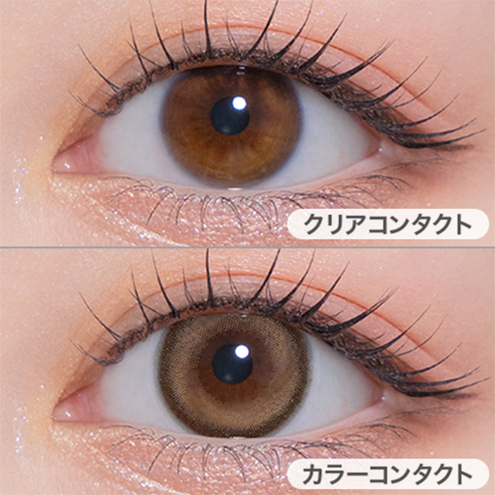 トゥインクルブラウン(Twinkle Brown)の装用画像 | モラクワンデー Molak 1day カラコン カラーコンタクト
