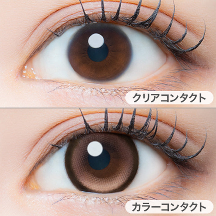 チョコグロス(Choco Gloss)の装用画像 | アイジェニックバイエバーカラー Eyegenic by EverColor 1month カラコン カラーコンタクト
