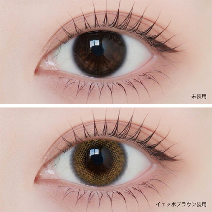イェッポブラウン(Yeppeo Brown)の装用画像 | アンジェリークワンデー Angelique 1Day カラコン カラーコンタクト
