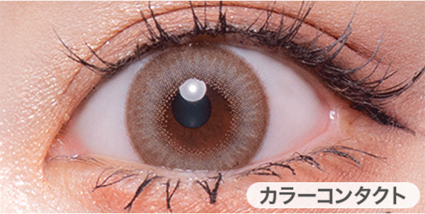 パールライトブラウン(ぽんぽこたぬき)の装用画像 | フルーリーバイカラーズ Flurry by colors 1day カラコン カラーコンタクト
