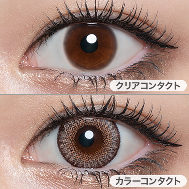 キャラメルグロー(Caramel glow)の装用写真| ラヴェール loveil 1day カラコン カラーコンタクト
