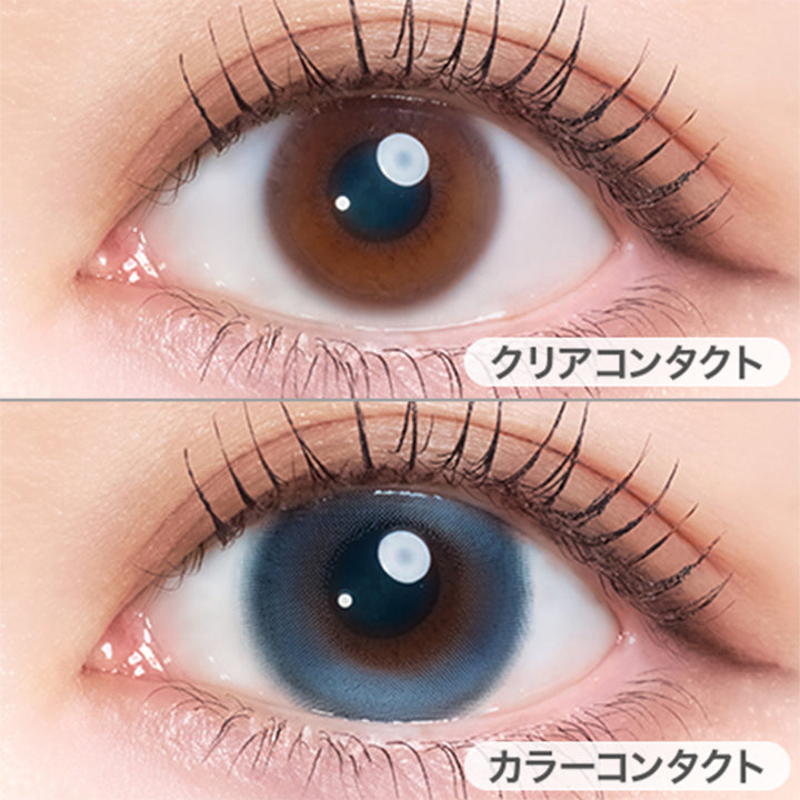 スノーナイト(Snow Night)の装用画像 | エンジェルカラーバンビシリーズワンマンス Angelcolor Bambi Series 1Month monthly カラコン カラーコンタクト
