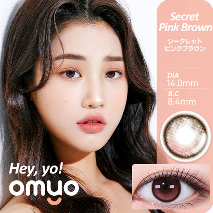 オマイオバイレンズミー(OMYO BY LENSME),Hey yo!SERIES,Secret Pink Brown(シークレットピンクブラウン),DIA14.0mm,BC8.4mm,カラコン,カラーコンタクト