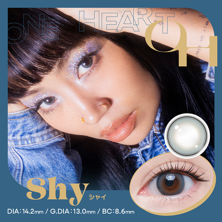 Shy(シャイ), オー(Oh) One Heart, DIA 14.2mm│G.DIA 13.0mm│BC8.6mm | オー Oh 1day カラコン カラーコンタクト
