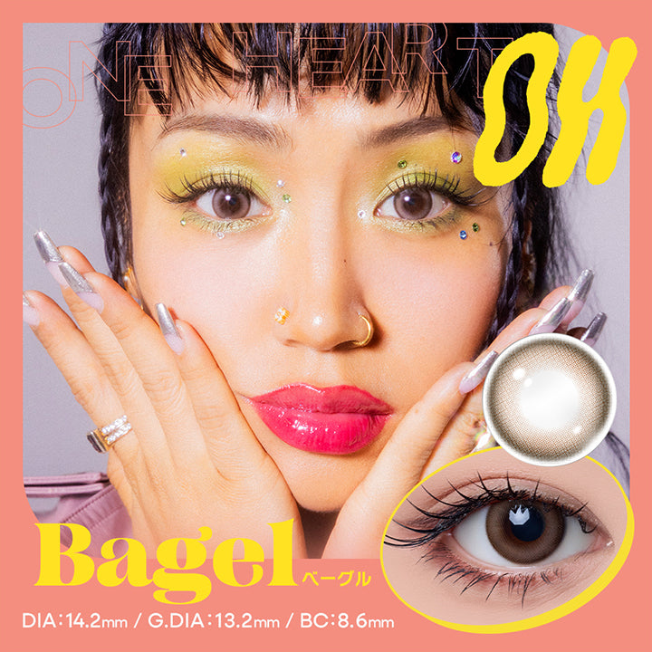 Bagel(ベーグル), オー(Oh) One Heart, DIA 14.2mm│G.DIA 13.2mm│BC8.6mm | オー Oh 1day カラコン カラーコンタクト
