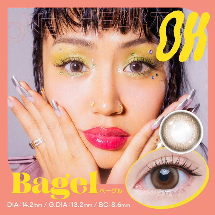 Bagel(ベーグル), オー(Oh) One Heart, DIA 14.2mm│G.DIA 13.2mm│BC8.6mm | オー Oh 1day カラコン カラーコンタクト
