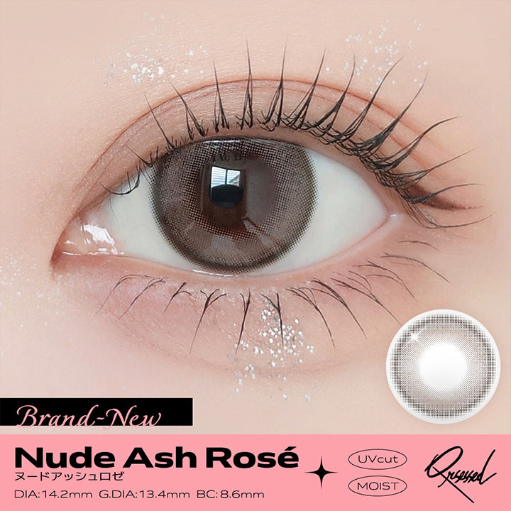 Brand-new, ヌードアッシュロゼ(Nude Ash Rose), UVcut, Moist, DIA:14.2mm G.DIA:13.4mm BC:8.6mm, クラセスト(Qrsessed) | クラセスト Qrsessed 1day カラコン カラーコンタクト
