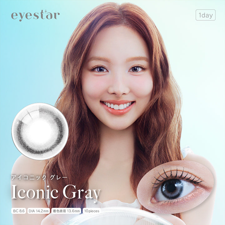 eyestar, 1day, BC 8.6, DIA 14.2mm, アイコニック グレー, Iconic Gray, 着色直径 13.6mm, 10 pieces | eyestar アイスター 1day カラコン カラーコンタクト
