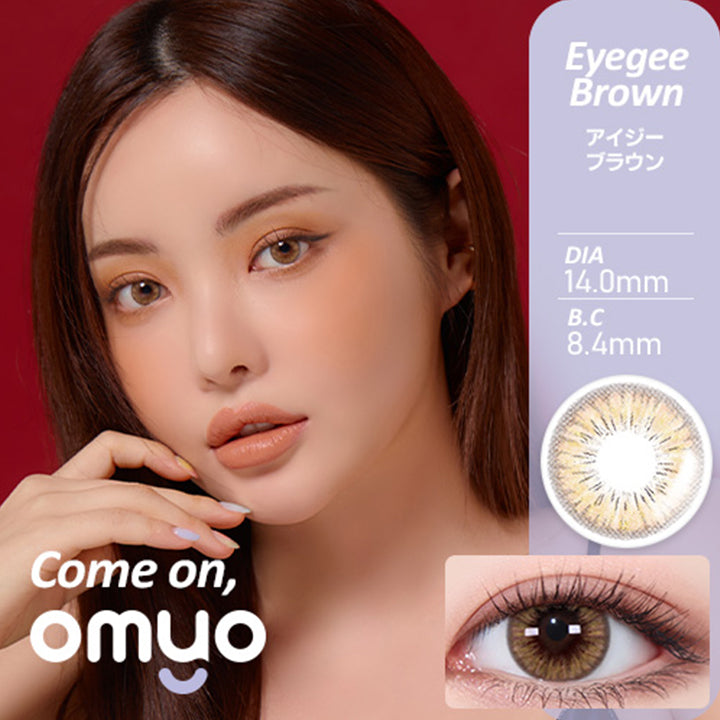 オマイオバイレンズミー(OMYO BY LENSME),Come on!SERIES,Eyegee Brown(アイジーブラウン),DIA14.0mm,BC8.4mm,カラコン,カラーコンタクト