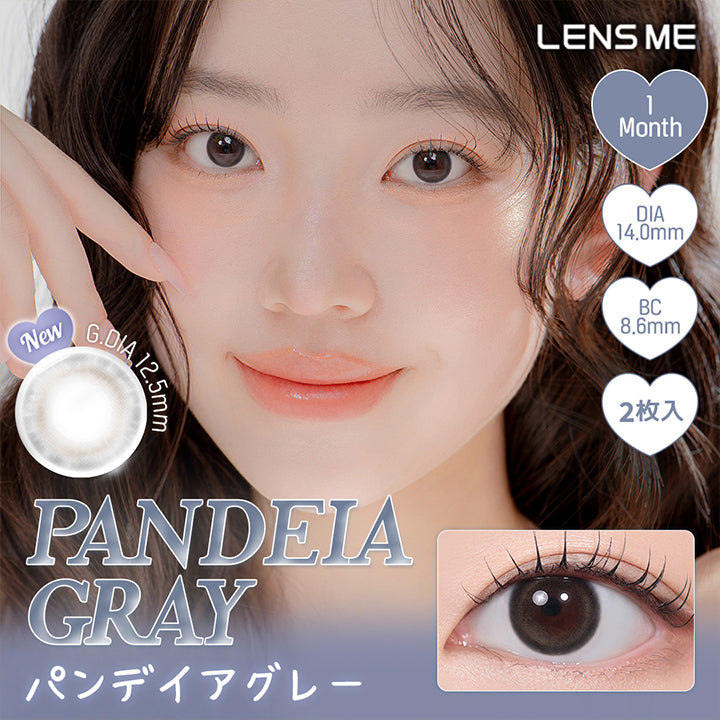 Lens Me, 1Month, DIA14.0mm, BC8.6mm, New, G.DIA 12.5mm, 2枚入, PandeiaGray, パンデイアグレー | ユース YOUS 1day カラコン カラーコンタクト
