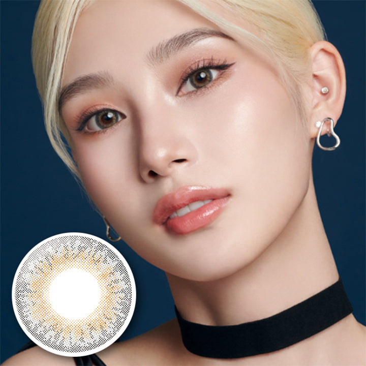 LILMOON(リルムーン),CREAM GREGE(クリームグレージュ),うるみ繊細グレージュ,度あり,1MONTH,DIA14.5mm,着色直径13.8mm,含水率38%|リルムーンワンマンス LILMOON 1MONTH カラコン カラーコンタクト