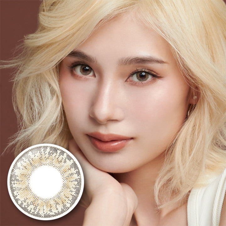 LILMOON(リルムーン),CREAM BEIGE(クリームベージュ),きらめき高発色ベージュ,度あり,1MONTH,DIA14.5mm,着色直径13.8mm,含水率38%|リルムーンワンマンス LILMOON 1MONTH カラコン カラーコンタクト