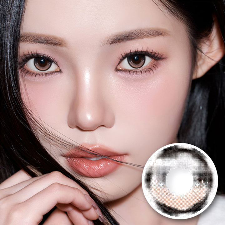 リルミィ(Lilme),New キラリィラテ(Kiraly Latte),Lens Lock 回らない水光,作画級キラ盛,GDIA13.5mm,キラリィラテのレンズ画像、装用画像 | リルミィ Lilme 1day カラコン カラーコンタクト
