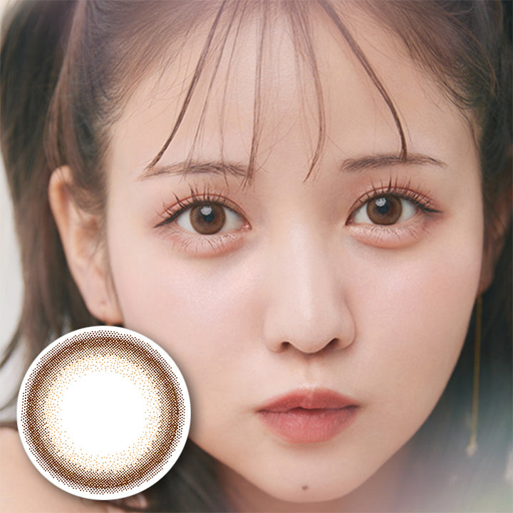 ラムリエ(ramurie),ramurie,color contact lens,6枚入り,きゅるん裸眼系細フチ,キャラメルブラウン,caramel brown,DIA14.2mm,着色直径13.2mm,BC8.6mm,含水率38.5%,1DAY,UVCUT|ラムリエ ramurie カラコン カラーコンタクト