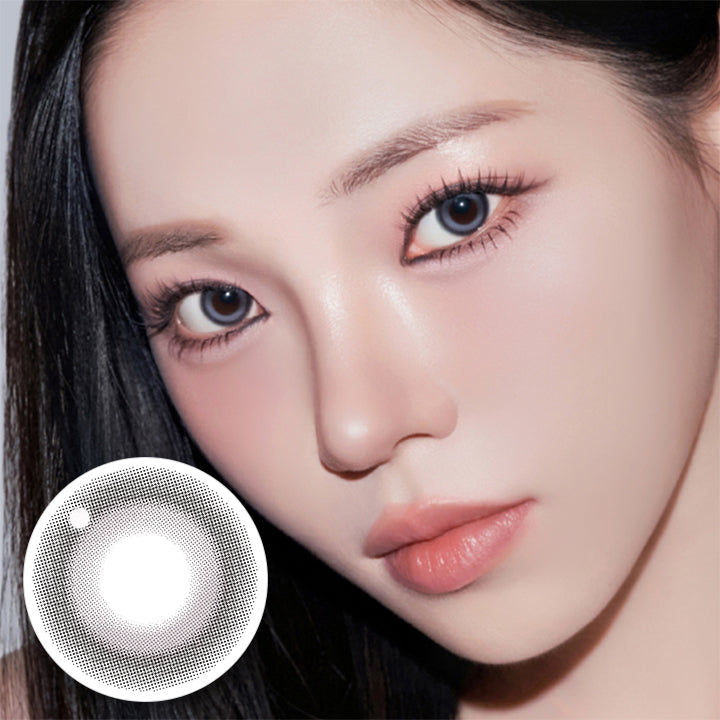 リルミィ(Lilme),バブルキス(Bubble Kiss),Lens Lock 回らない水光,GDIA13.5mm,バブルキスのレンズ画像、装用画像 | リルミィ Lilme 1day カラコン カラーコンタクト
