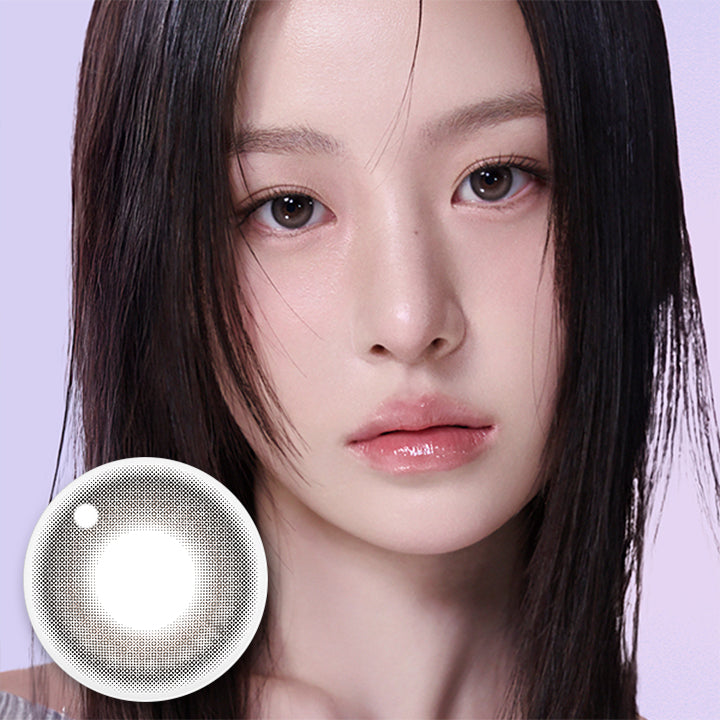Eesle 1Day,静寂に潜む深み、落ち着いたまなざし,MUA GRAY,ムアグレー,DIA 14.2mm G.DIA 13.3mm BC8.6mm,鮮明なのにやわらかい、瞳に自然に溶け込むグレー。,単なるグレーではないナチュラルなシックさを求めて。 | ユリアアイドル イスル(URIA-iDOL Eesle) 2day カラコン カラーコンタクト
