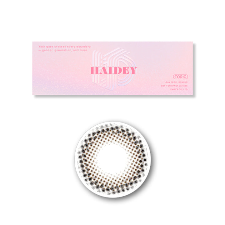乱視用,Haidey,Toric,Your gaze crosses every boundary,-gender,generation,and more.,(装用レンズ) Ideal Brown,Cyl-0.75D/-1.25D,Axis180°,Ideal Brown,アイディアルブラウン,1Day,10枚入,Dia14.5mm,Gdia13.6mm,Bc8.7mm|ハイディトーリック(HAIDEY TORIC) 1day カラコン カラーコンタクト