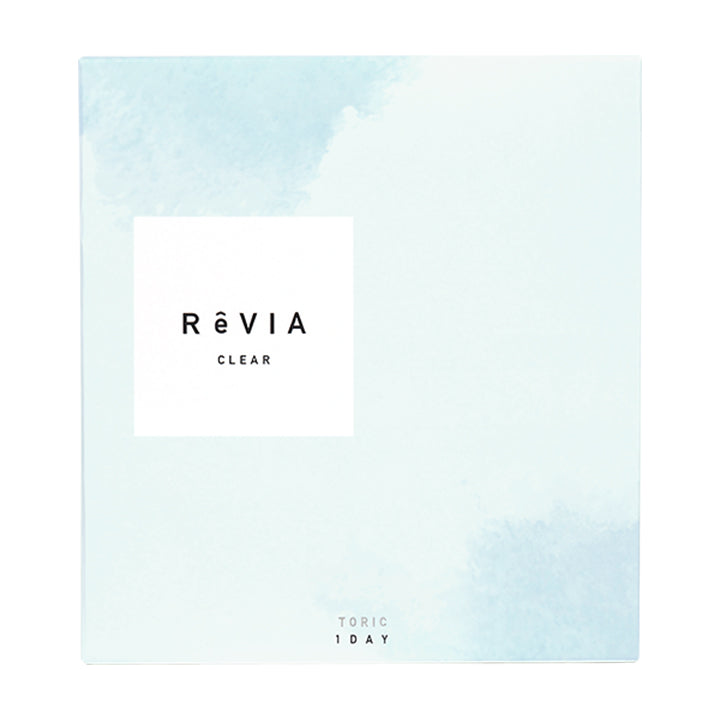 レヴィアクリアワンデートーリック(ReVIA Clear 1day TORIC)のパッケージ画像 | レヴィアクリアワンデートーリック ReVIA Clear 1day TORIC 乱視用 クリアコンタクト
